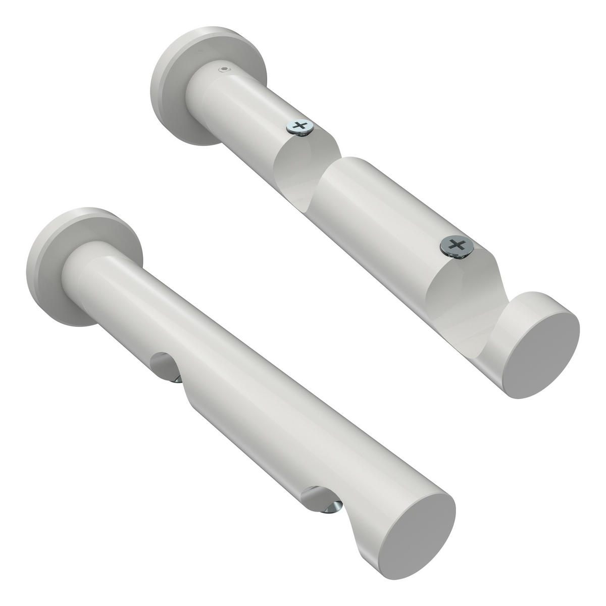 GARDINENSTANGE Platon Savio 120 cm, 2-läufig (ohne Ringe), 20 mm Ø Weiß - Weiß, Metall (120cm) - INTERDECO