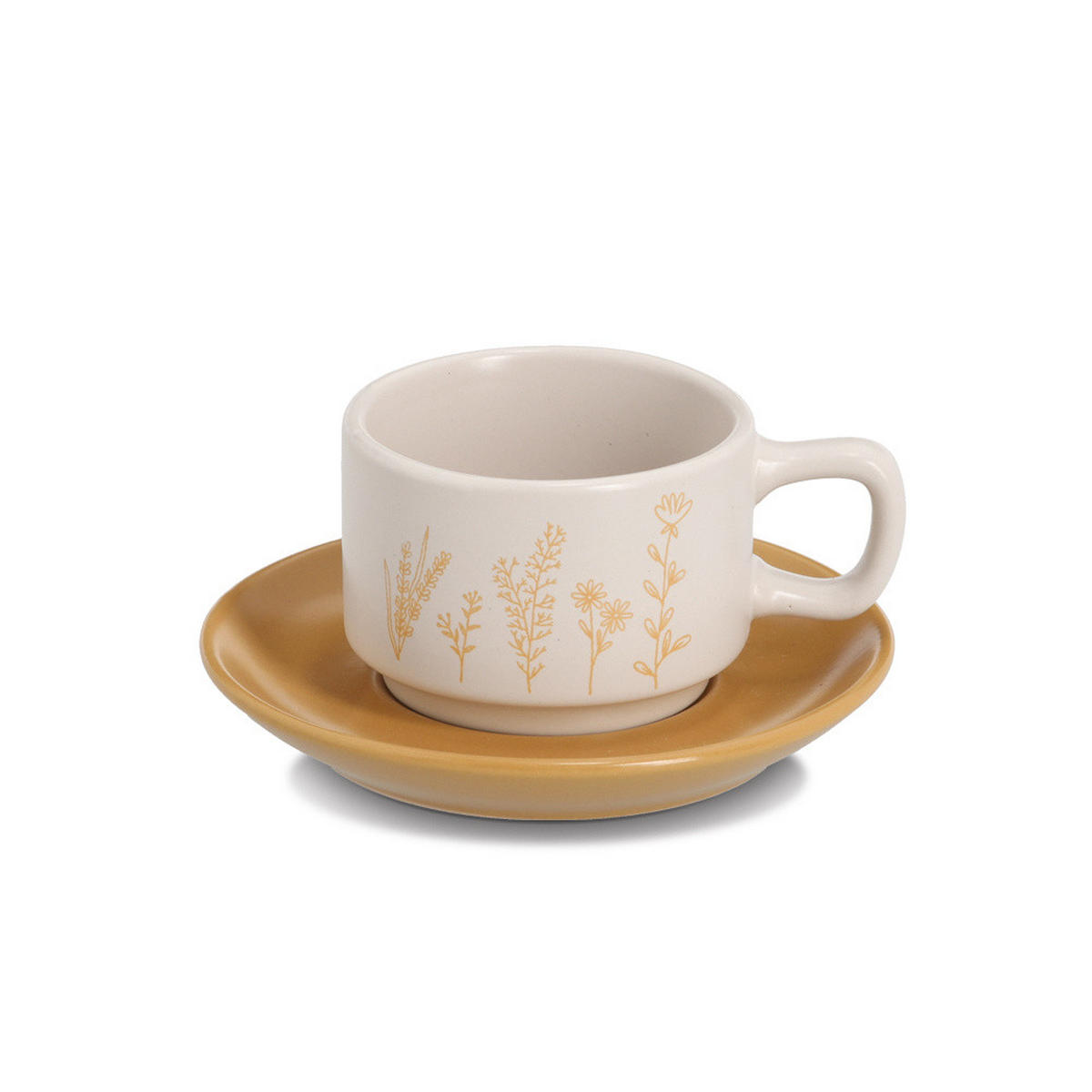 ESPRESSO-SET Flowers 4er Set 70 ml - Multicolor, Keramik (70L) - ZELLER