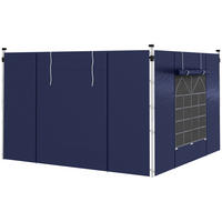 SEITENWÄNDE für 3 x 3/ 3 x 6 m Pavillon, Oxford, Blau - Blau, Kunststoff (195/195/295cm) - Outsunny
