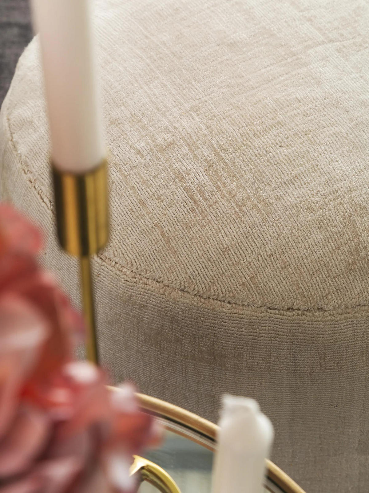 TABURE Nova kremna 55x55x30 cm - krem, tekstil (55/30/55cm) - benuta Pure