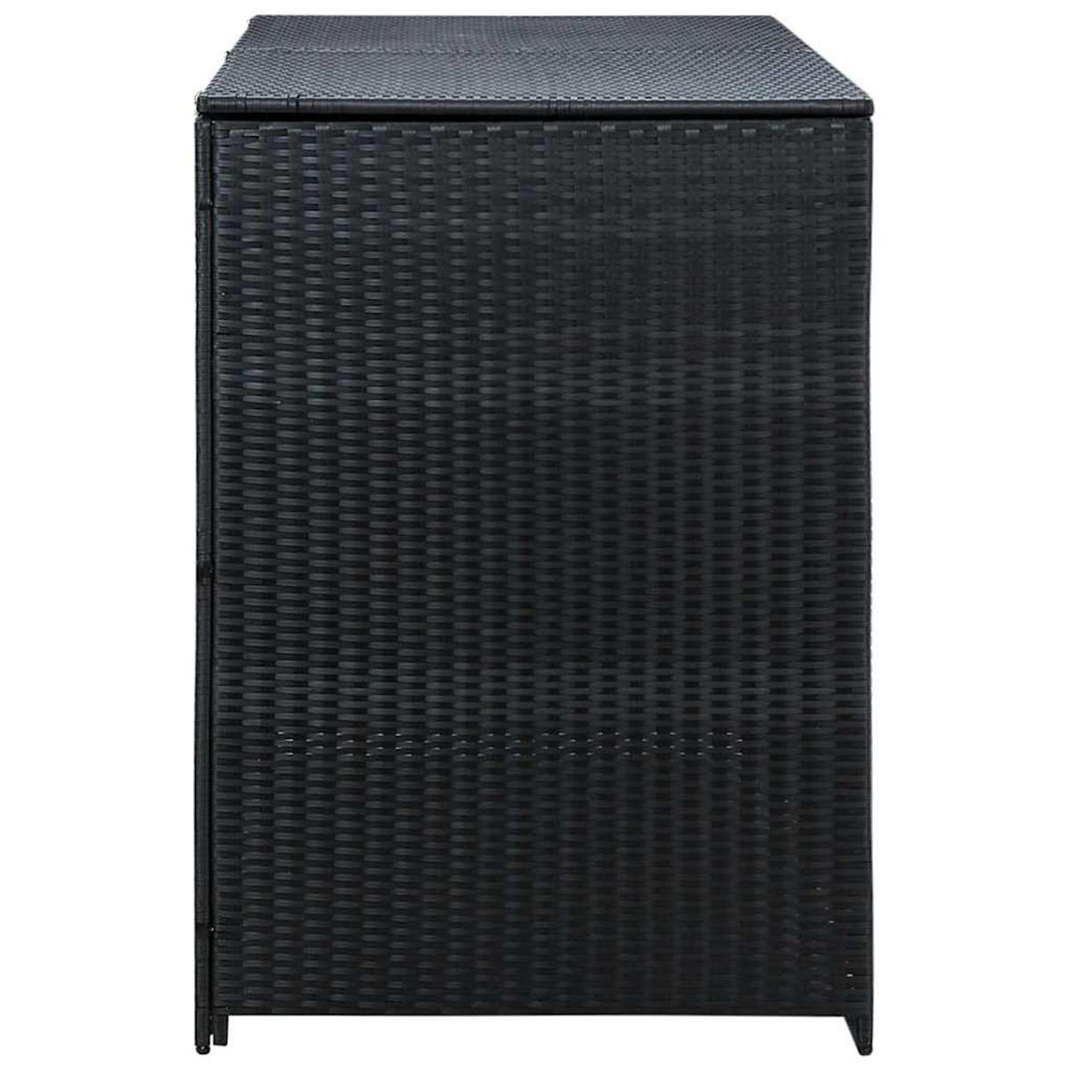 MÜLLTONNENBOX für 2 Tonnen, 148/80/111 cm, aus Poly Rattan, Schwarz - Schwarz, Naturmaterialien (80/111/148cm) - vidaXL