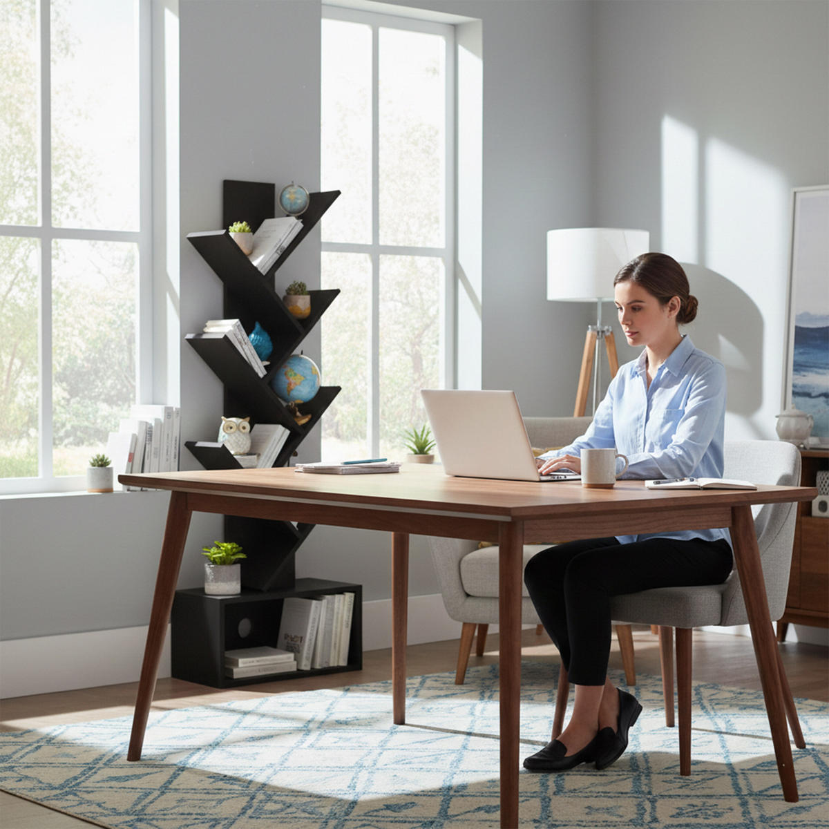 BÜCHERREGAL - Schwarz, Holzwerkstoff (38/113/20cm) - Relaxdays