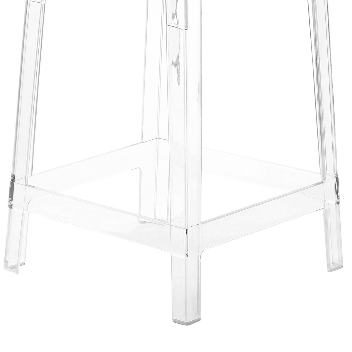 BARSTÜHLE 2er-Set Kunststoff Transparent Wellington - Transparent, Kunststoff (41/99/48cm) - Beliani