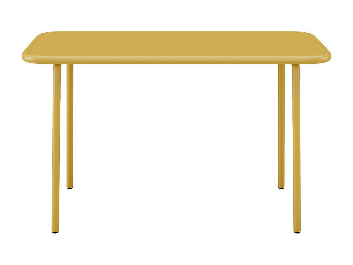GARTENTISCH - 4 -Sitzer - Stahl - senffarben - POPAYAN - Gelb, Metall (37/80/49cm) - Vente-Unique