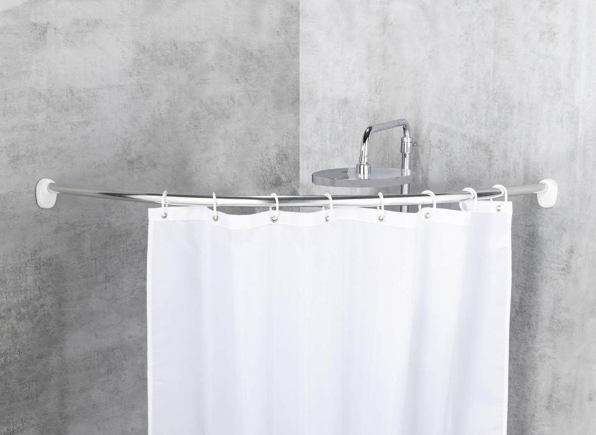 DUSCHSTANGE 80 x 80/ 90/90 cm - Silberfarben, Metall (90cm) - Wenko