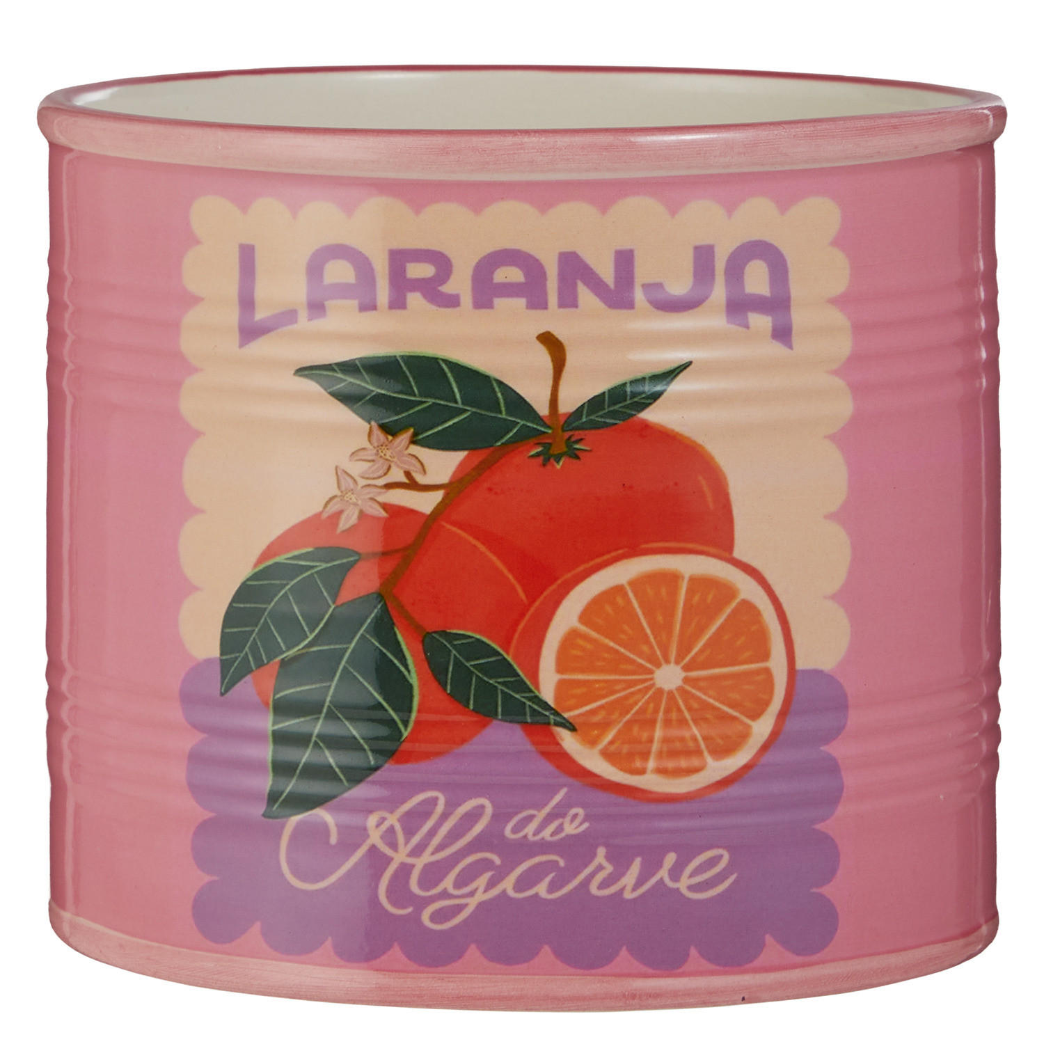 BLUMENTOPF Tin Orange Ø 13 cm - Pink, Stein (12cm) - Butlers