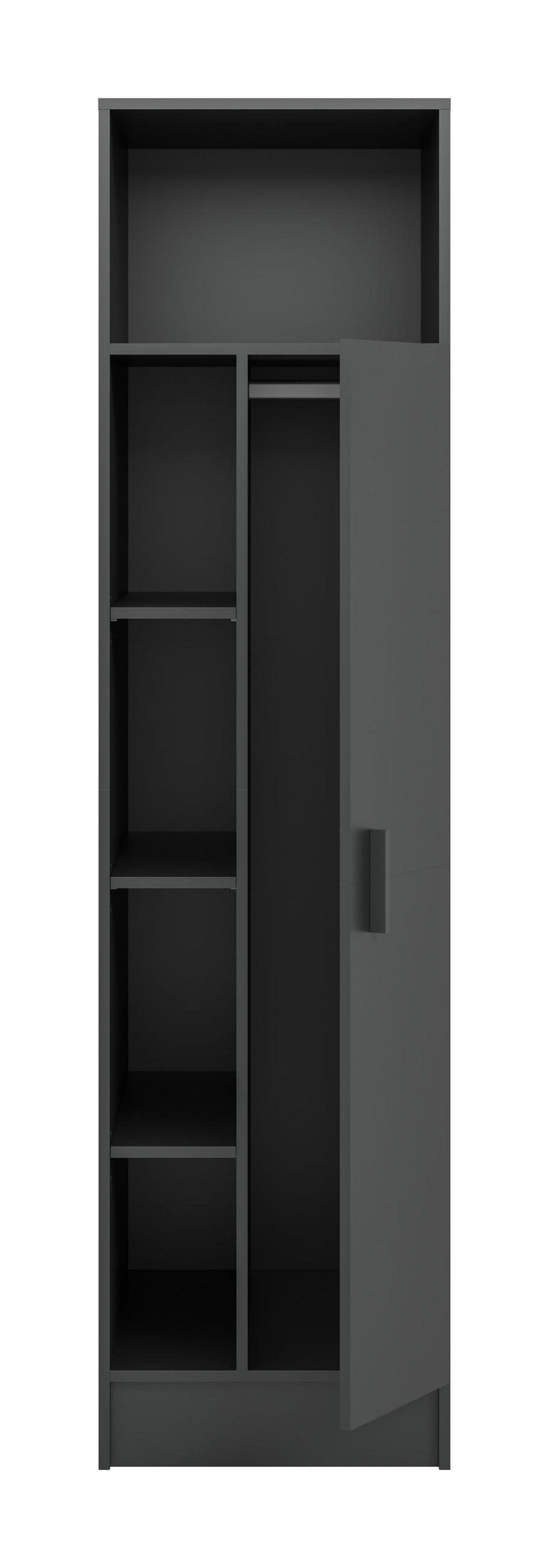 UNIVERSALSCHRANK FREE (B/H/T: ca. 50/195/68 cm) in anthrazit/anthrazit - Anthrazit, Holzwerkstoff (50/195/68cm)