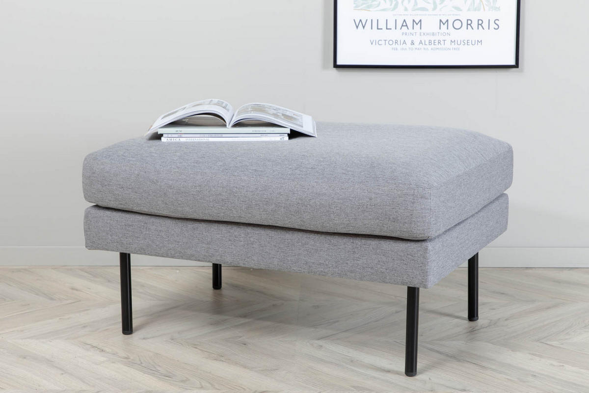 POUF schwarz grau - Grau, Holzwerkstoff (85/47/64cm) - ebuy24