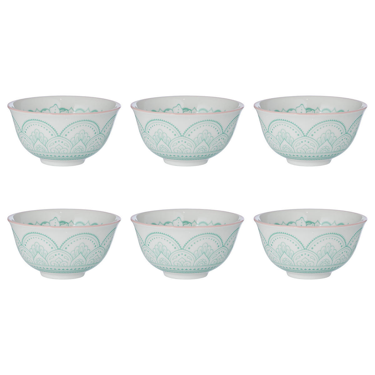 SCHALE (6er Set) Ornaments - Grün, Keramik (11/11/5cm) - Butlers