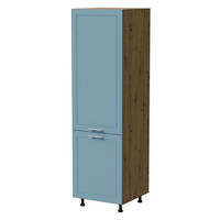 VORRATSSCHRANK Bari D14/DP/60/207 Eiche Artisan / RAL 5024 pastellblau 60 / 59 / 207cm - Blau/Eiche Artisan, Holz/Holzwerkstoff (60/207/59cm) - Feldmann-Wohnen