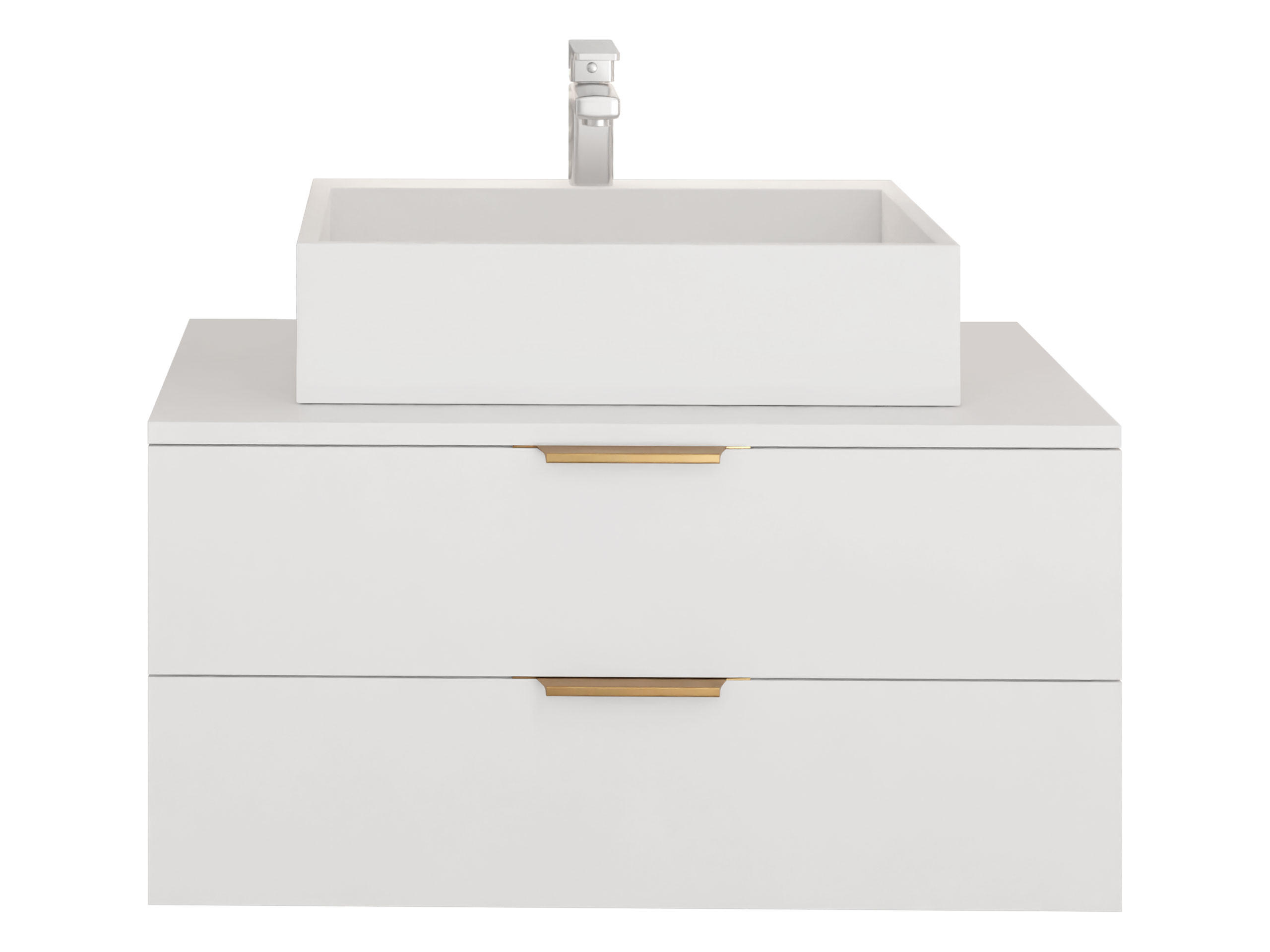 WASCHBECKENSCHRANK Mogares - Goldfarben/Weiß, Holzwerkstoff/Metall (81/40/46cm) - MIRJAN24