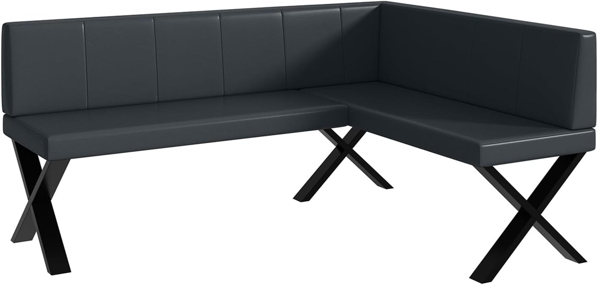 ECKBANK PETER_X - Dunkelgrau, Leder (128/168cm) - Meblini