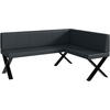 ECKBANK PETER_X - Dunkelgrau, Leder (128/168cm) - Meblini
