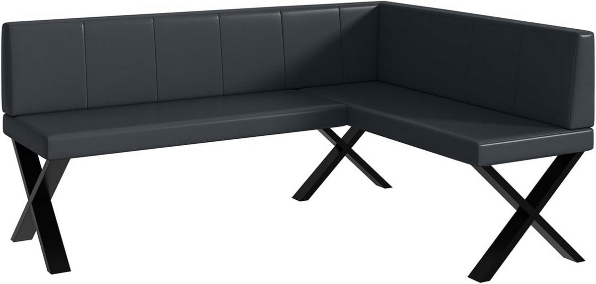 ECKBANK PETER_X - Dunkelgrau, Leder (128/168cm) - Meblini