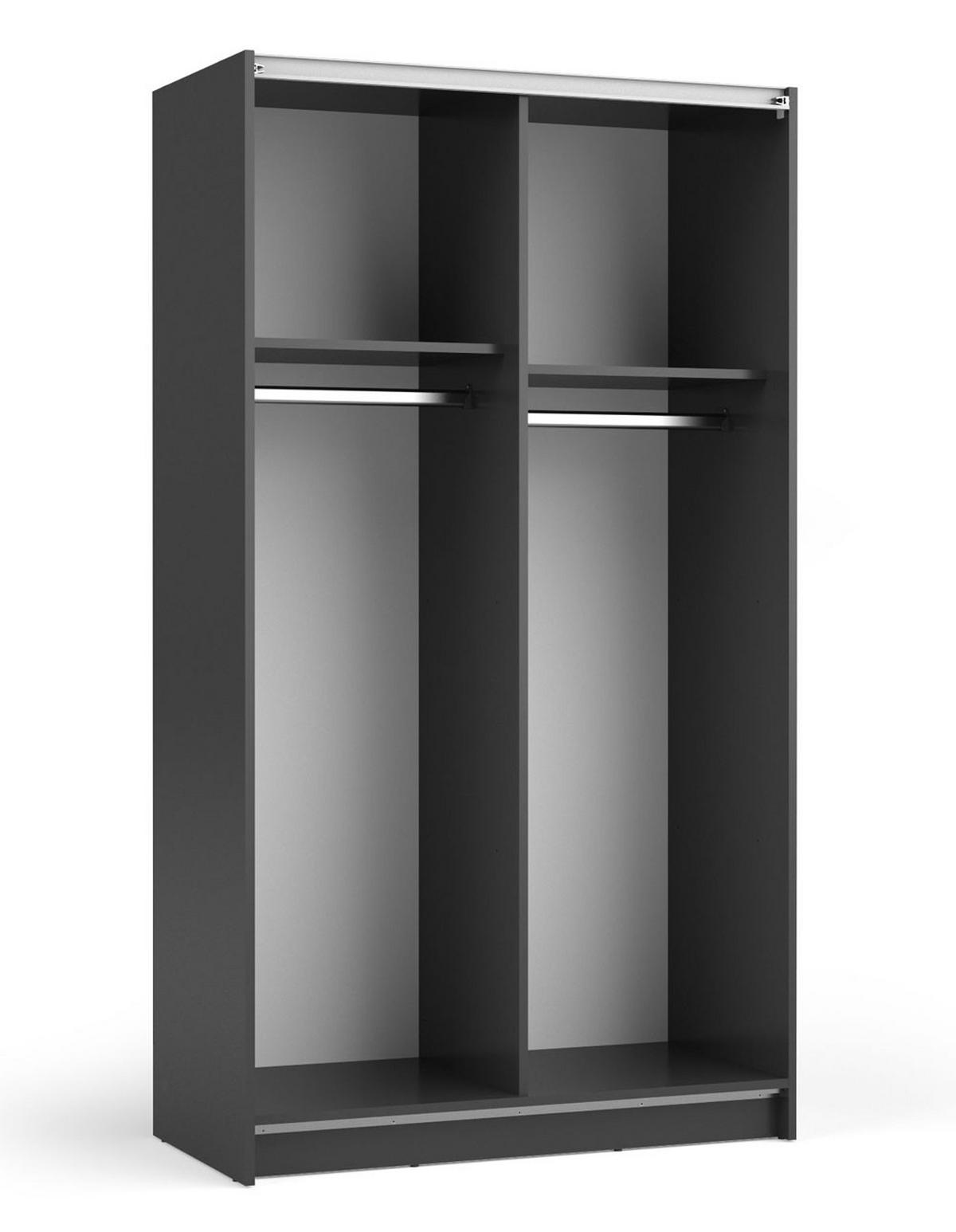 SCHWEBETÜRENSCHRANK Sofia schwarz 100 / 54 / 182cm - Schwarz, Holz/Holzwerkstoff (100/182/54cm) - Feldmann-Wohnen