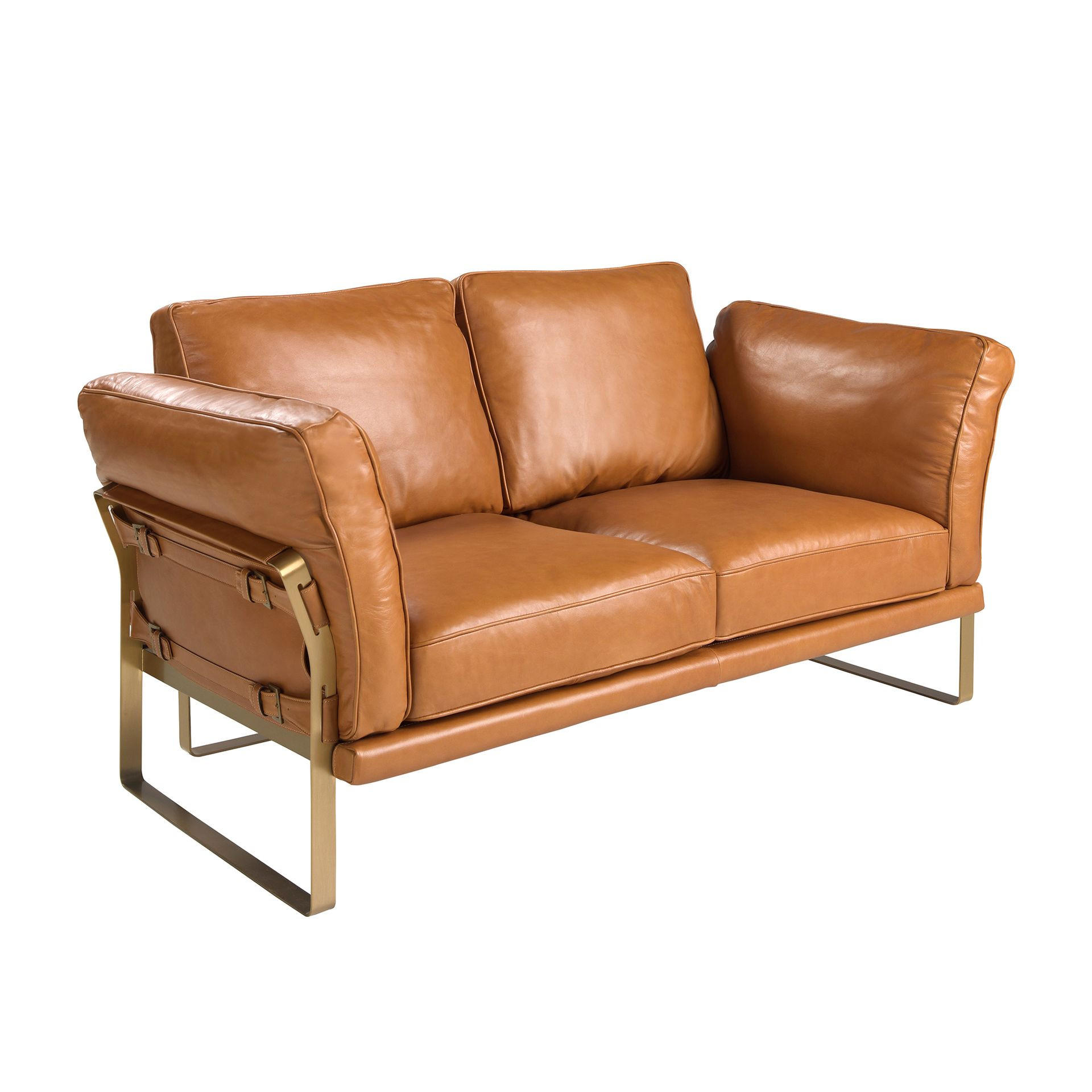 SOFA 2-Sitzer-Sofa aus Leder in Kamelhaar 160/90/84 cm - Braun, Leder (160/84/90cm) - ANGEL CERDA