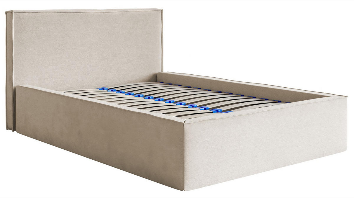 POLSTERBETT LUCERA Greige 180x200 cm - Taupe/Schwarz, Holz/Textil (180/200cm) - Selsey