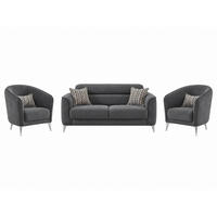SITZGARNITUR Acapulco, Anthrazit Stellvariante 2+1+1 - Anthrazit, Holzwerkstoff/Kunststoff (174/87/98cm)