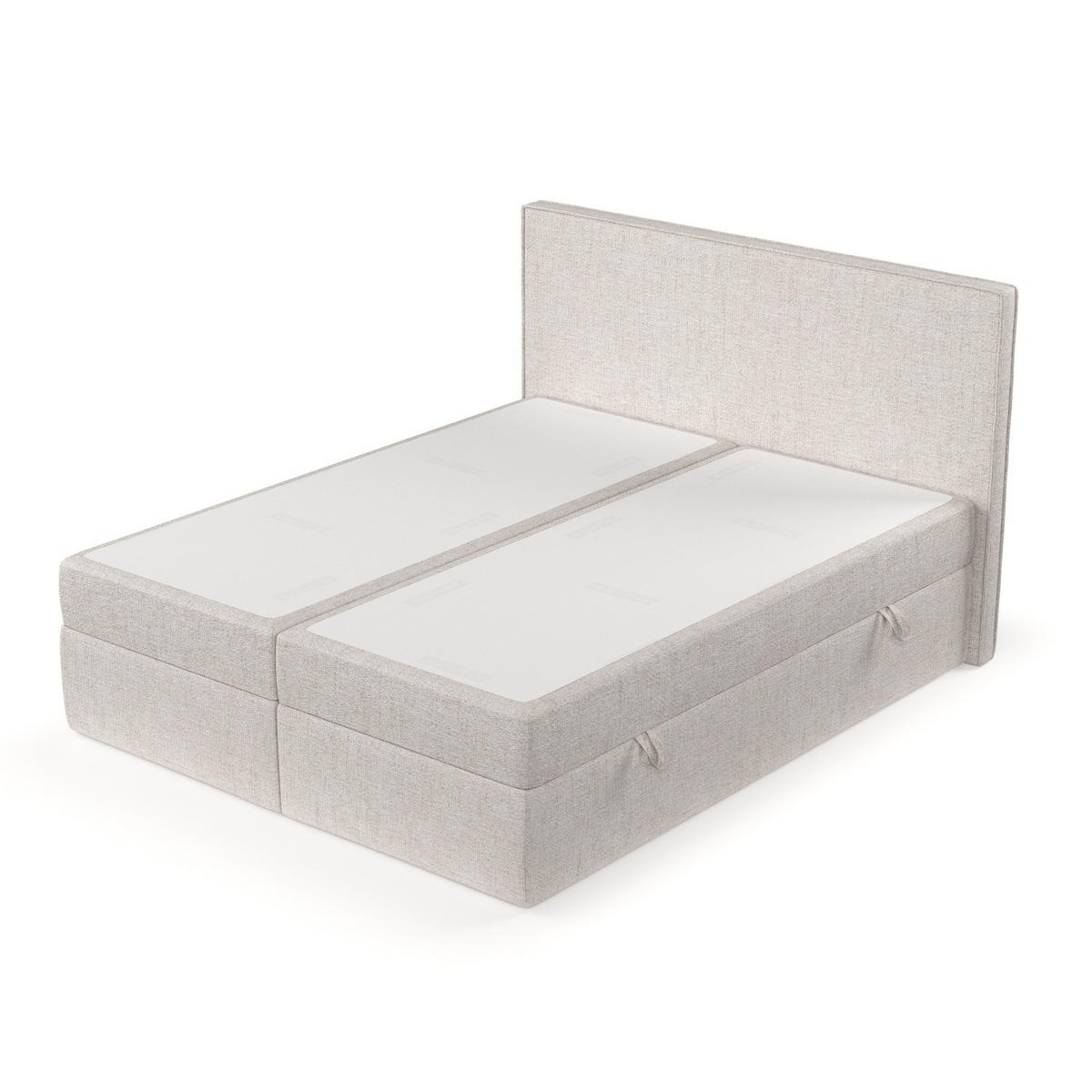 BOXBETT Nuvia 180/200 cm Hellbeige im Neve Stoff - Sandfarben/Schwarz, Holz/Holzwerkstoff (180/200cm) - AltaBeds