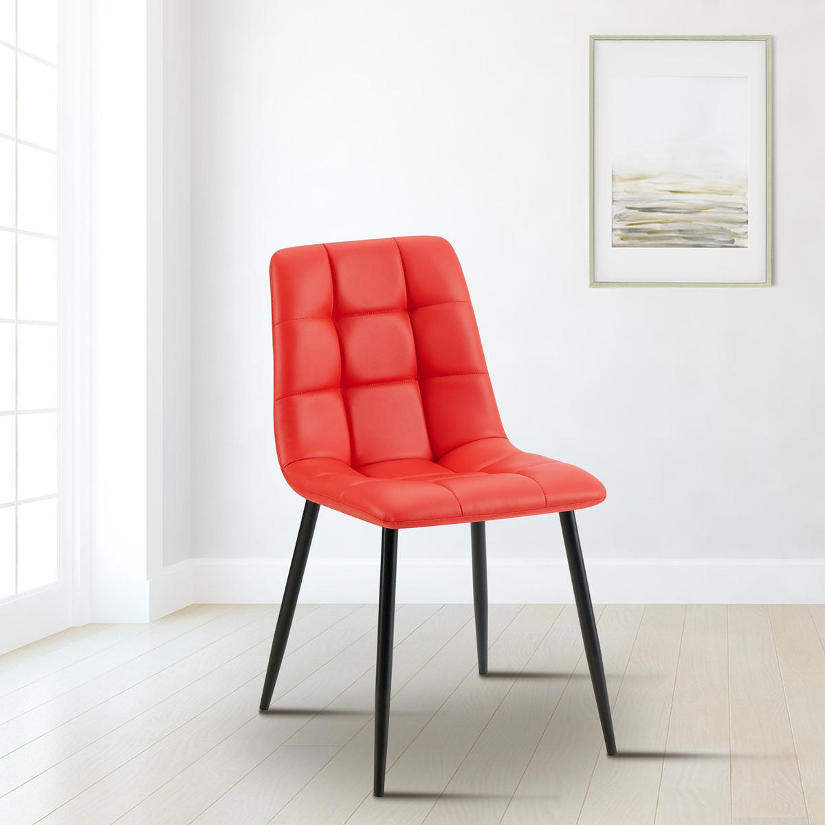 ESSZIMMERSTUHL Antibes 84x45x55 cm Rot - Rot, Leder (45/84/55cm) - furnicato