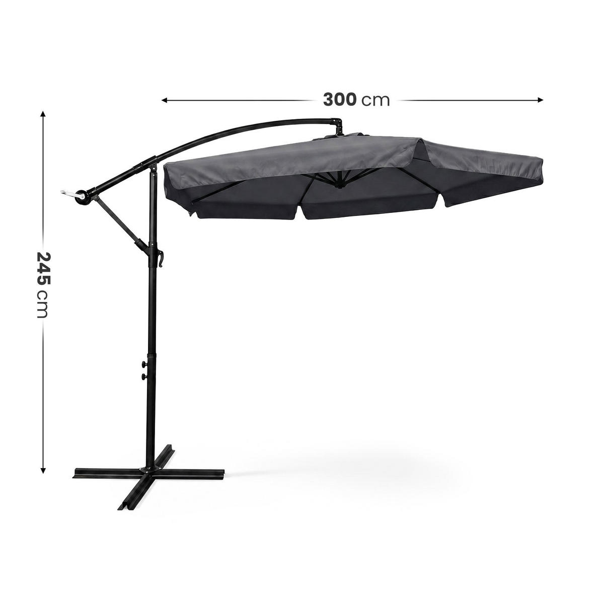 SONNENSCHRIM Grau 245/300 cm - Schwarz/Grau, Metall (300/300cm) - Akord