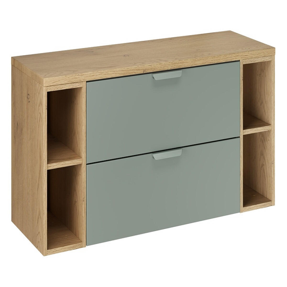 WASCHBECKENUNTERSCHRANK 120 cm 4 Teile - Aster Green A BM416 in Grün Matt - Eichefarben/Grün, Holz (120/52.2/46cm)