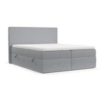 BOXBETT Nuvia 140/200 cm Grau im Riva Stoff - Schwarz/Grau, Holz/Holzwerkstoff (140/200cm) - AltaBeds