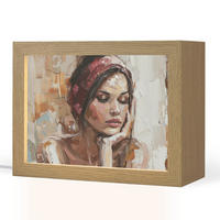 TISCHLEUCHTE Frau - Lackierung - Porträt - Modern 20x15 cm - Bronzefarben, Holzwerkstoff (8/20/15cm) - OnlyWow