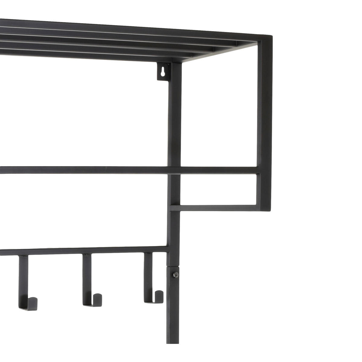 KLEIDERABLAGE Boris Schwarz - Schwarz, Metall (80/90/30cm) - LOFT42