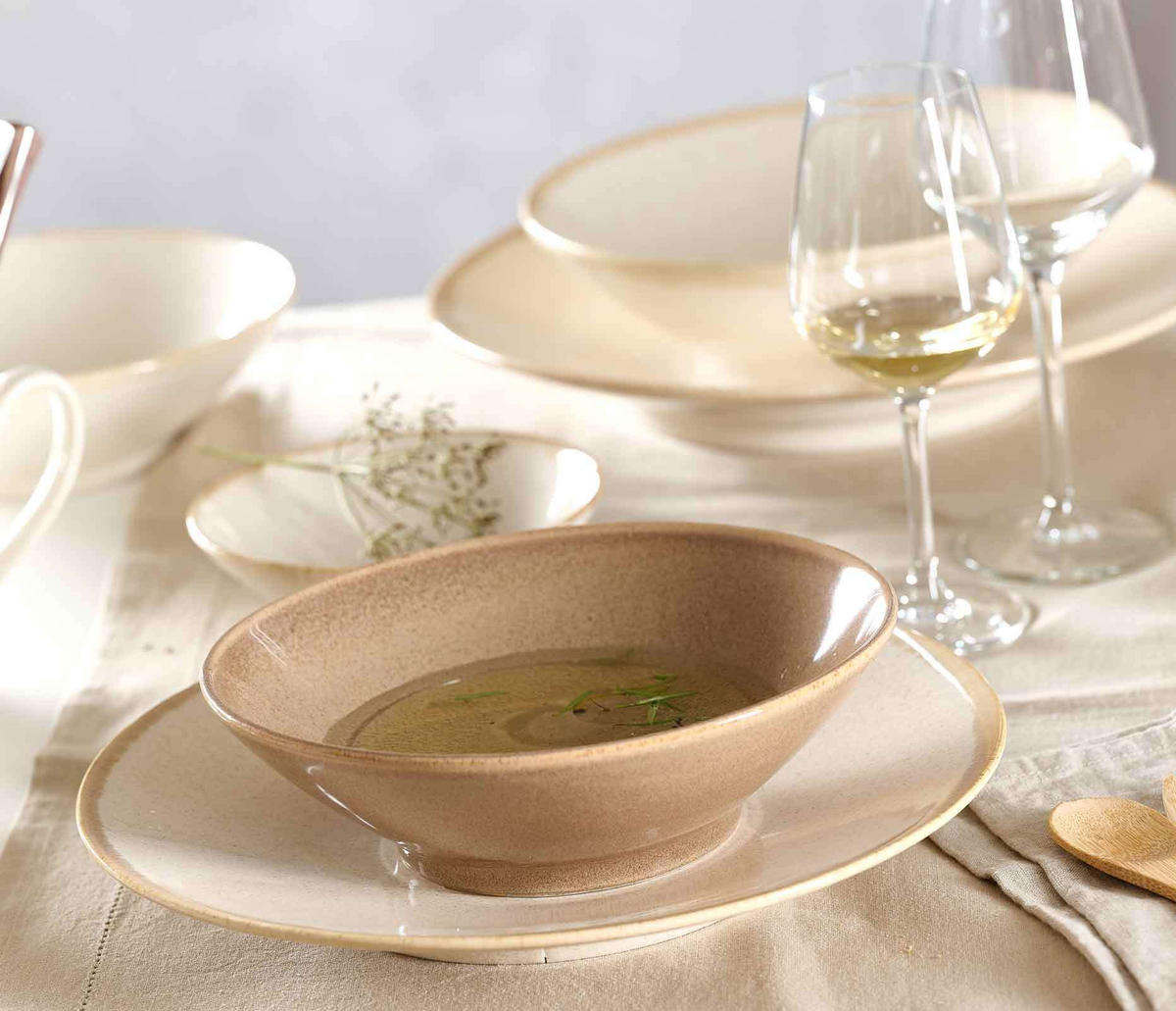 TAFELSERVICE Sahara Creme 12er Set - Creme, Keramik (1/1/1cm) - Ritzenhoff Breker