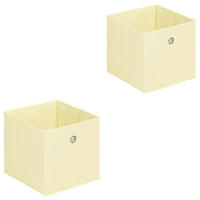 FALTBOX ELA 2ER-SET - Beige, Textil (27/27/27cm) - IDIMEX