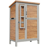 GARTENSCHRANK Tannenholz mit ausklappbarer Arbeitsplatte - Braun, Holz (46/160/86cm) - ComfortXL