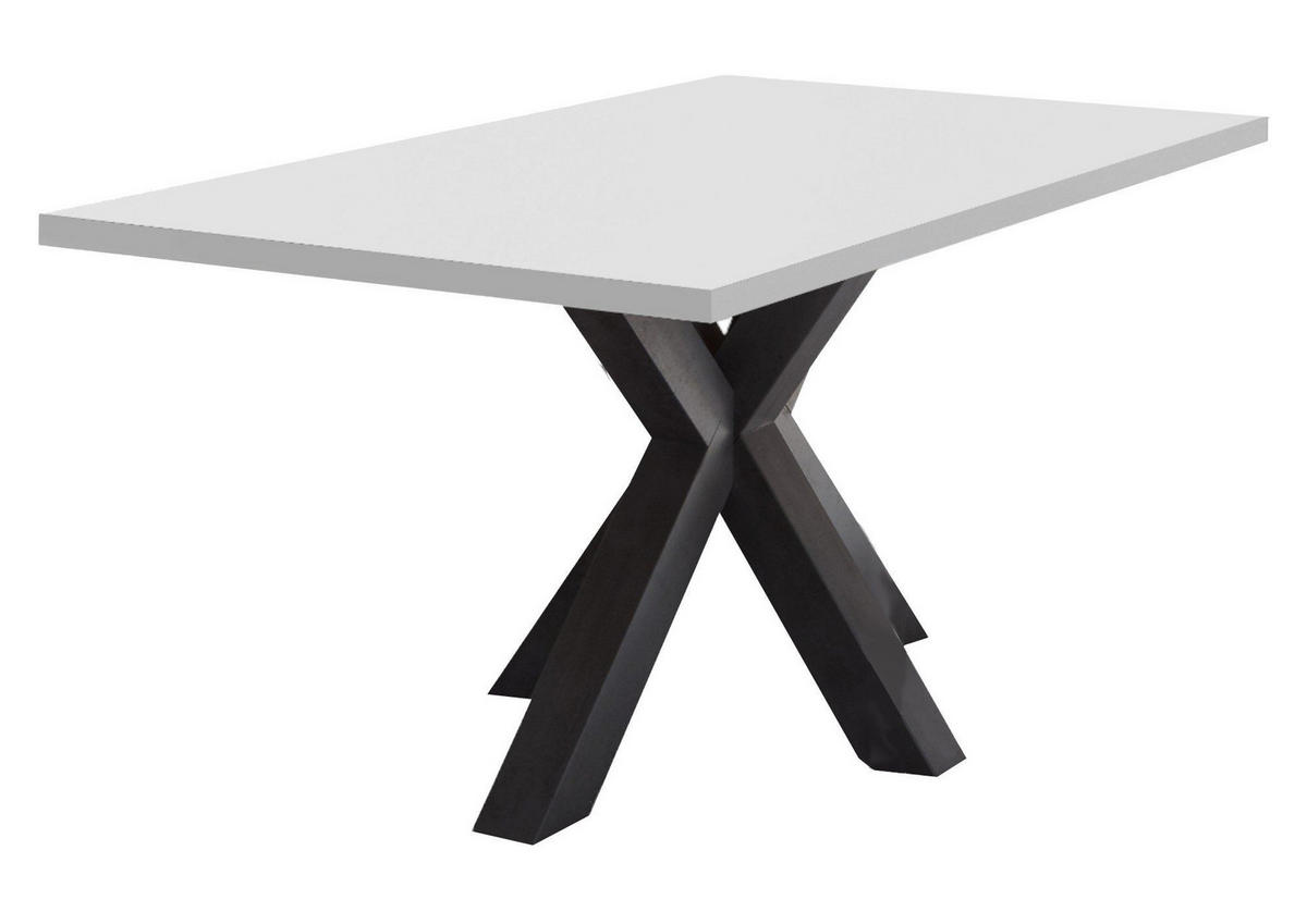 ESSZIMMERTISCH Elda 2 140 x 90 x 75 Esstisch Schwarzstahl/Weiß Matt Lack - Weiß, Holz (140/90/75cm) - 58aufmkessel