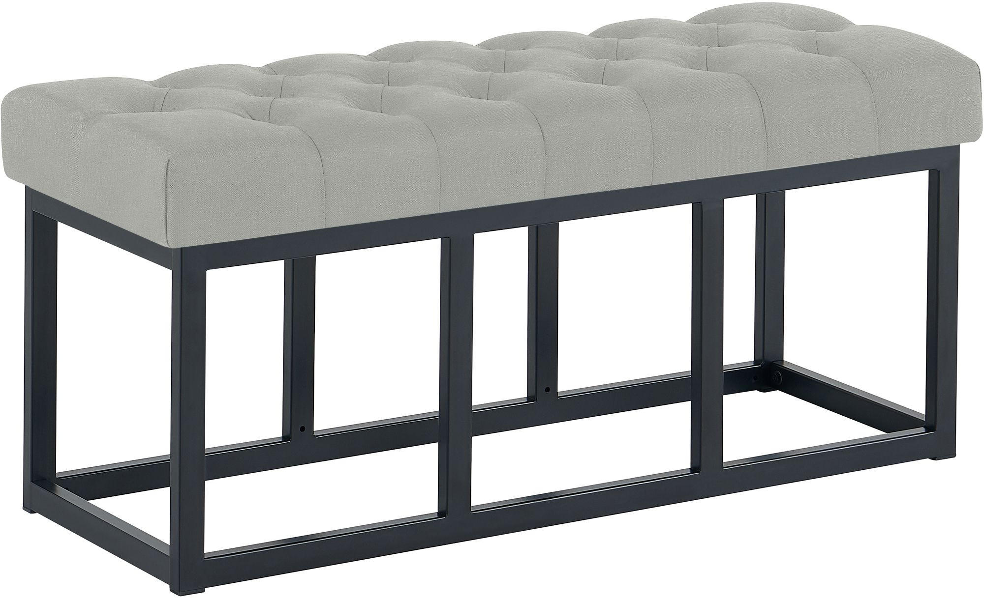 SITZBANK 100/38 cm Stoff Grau - Schwarz/Grau, Textil/Metall (100/46/38cm) - CLP