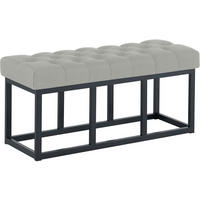 SITZBANK 100/38 cm Stoff Grau - Schwarz/Grau, Textil/Metall (100/46/38cm) - CLP