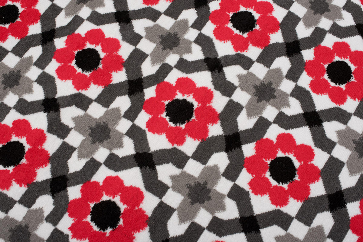 TEPPICH MAYA Rot Floral Mosaik Geometrisch 200/200 cm - Rot, Textil (200/200cm) - Tapiso