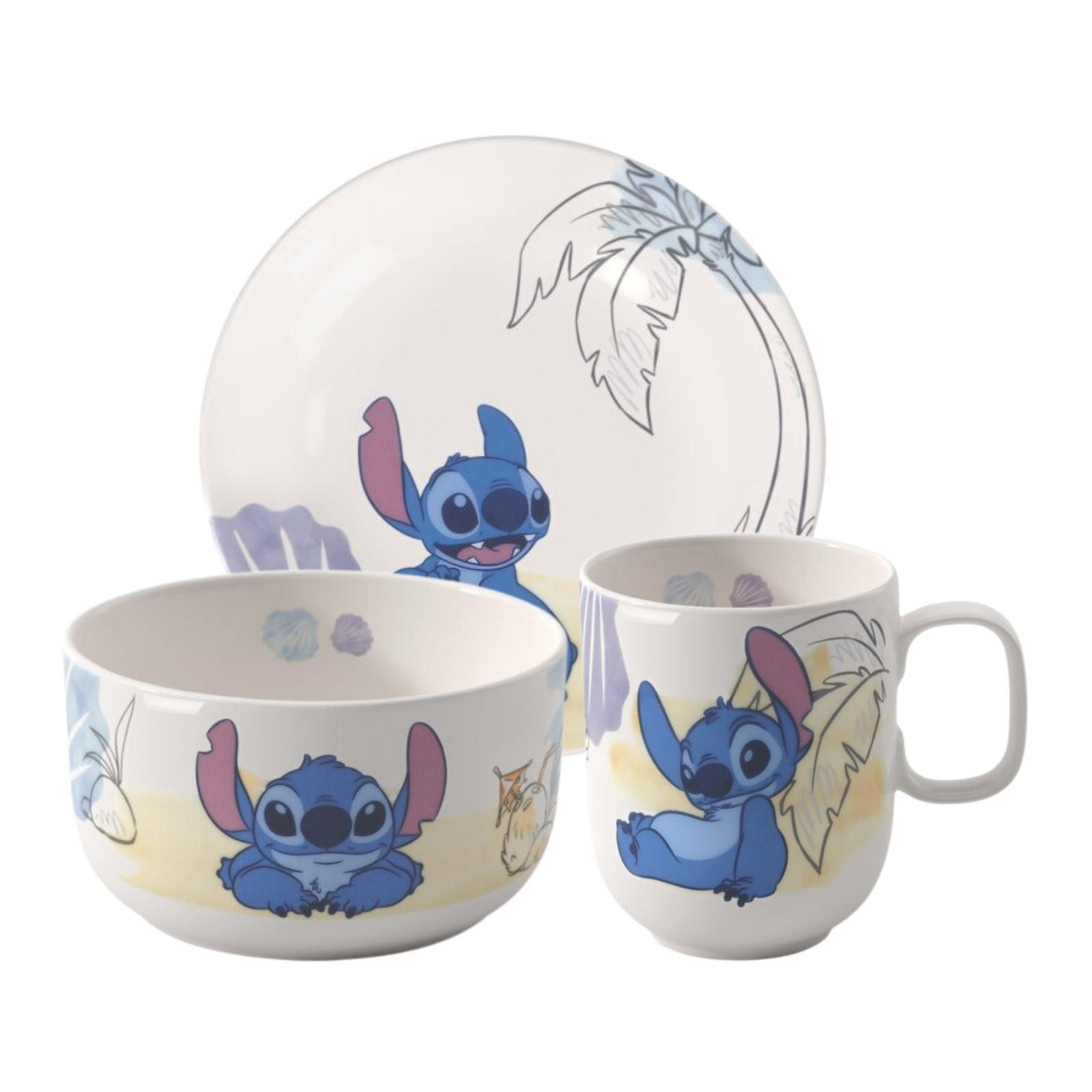 KINDERGESCHIRR-SET Disney Stitch bunt 3er Set - Multicolor, Keramik (2/2/2cm) - Villeroy & Boch