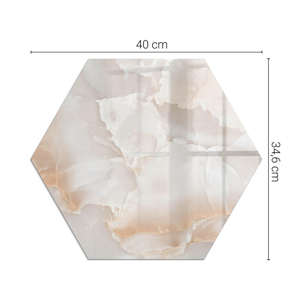 GLASPLATTE für Kamin h40 cm Beige - Beige, Glas (40/40/0.4cm) - ArtPrintCave