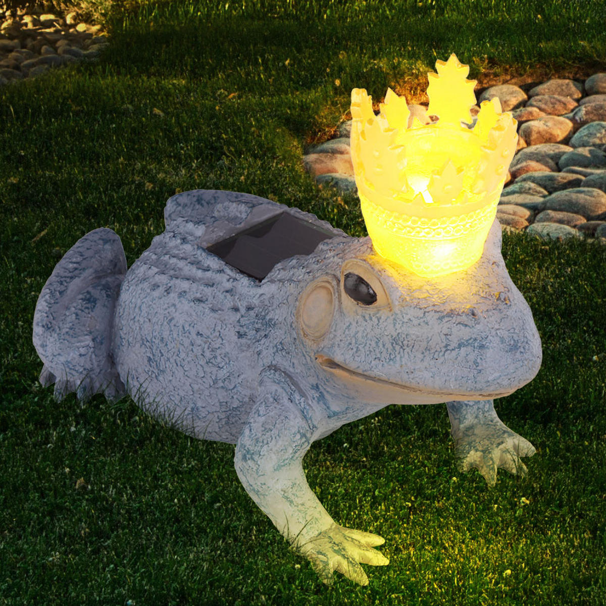 LED AUSSENLEUCHTE Steinoptik Grau 2er Set - Grau, Kunststoff (13.5/11.5/19.5cm) - Globo Lighting