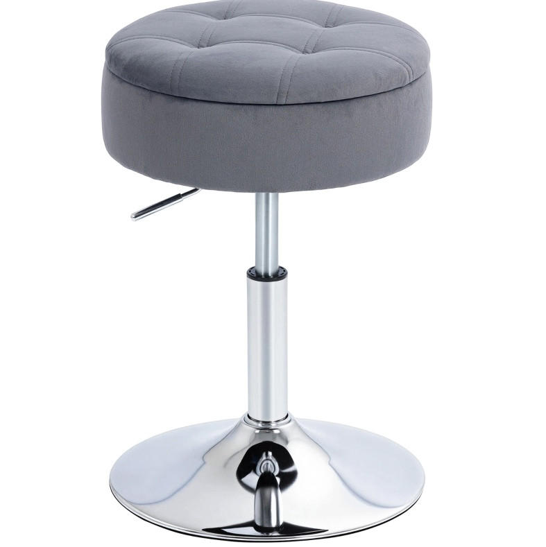 BARHOCKER 40/26/40 cm Grau mit Stauraum, höhenverstellbar und drehbar - Grau, Textil (39/65/39cm) - MIVRAY