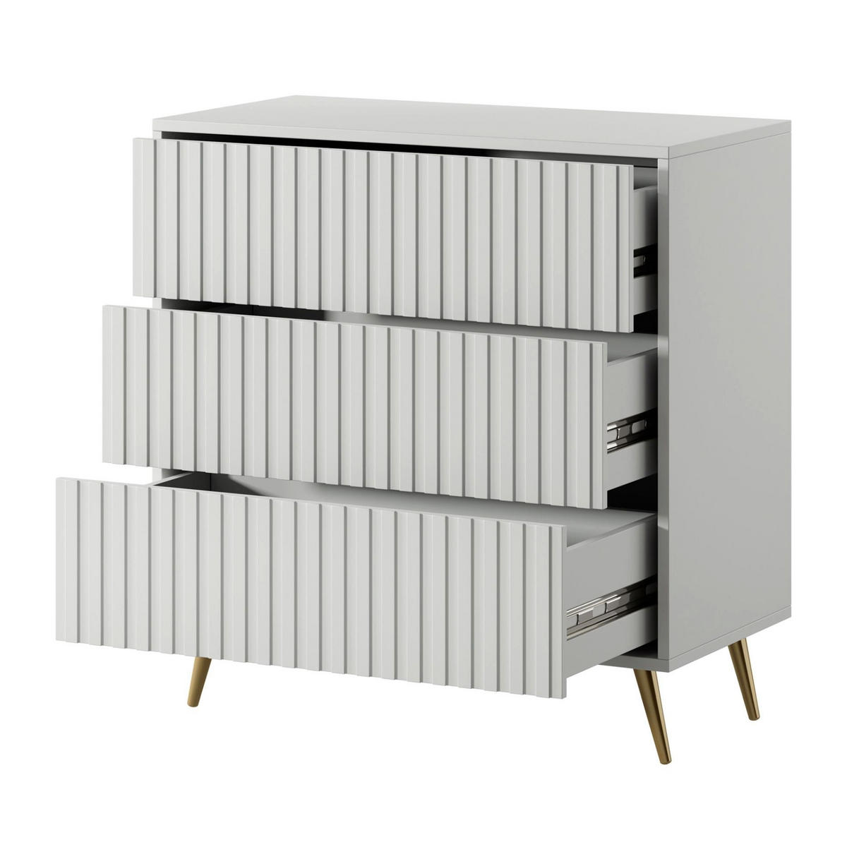SIDEBOARD Bello weiß mit goldenen Beinen, 79 cm - Goldfarben/Weiß, Holzwerkstoff/Metall (79/78/38cm) - Selsey