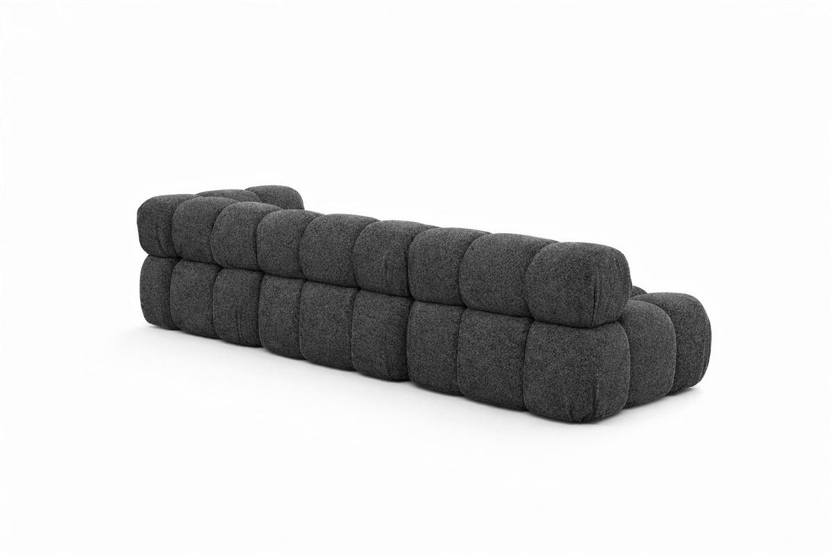 ECKSOFA L-Form Modulare, Bouclé-Stoff Abriamo, Graphit, Links, Selia - Graphitfarben, Holz (285/160cm) - Kaiser Möbel