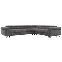 ECKSOFA NORDEN L - Grau Cord - Links Seite - Schwarz/Grau, Textil/Metall (269/329cm) - MKS