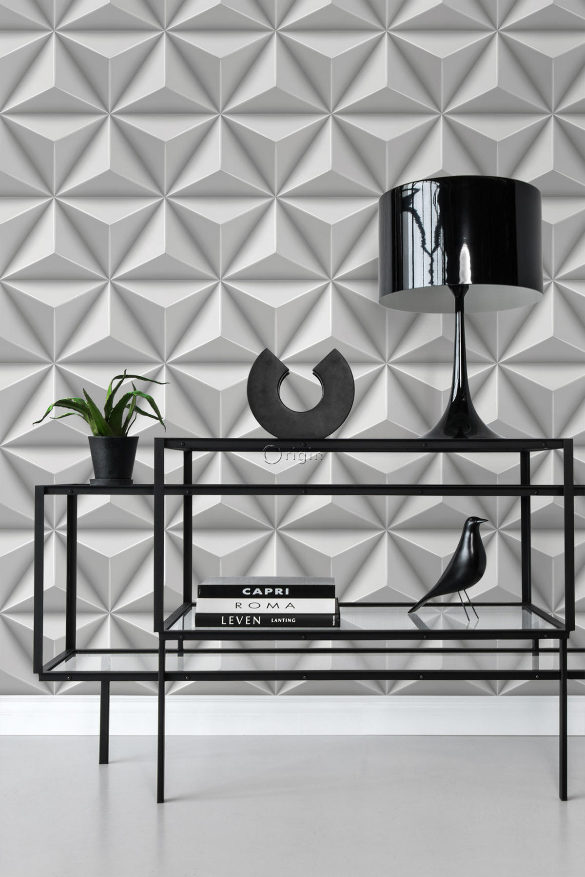 TAPETE 3D-Muster 53 cm x 10.05 m - Grau, Papier (53/1000cm) - Origin Wallcoverings