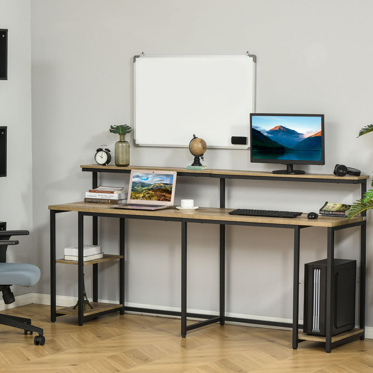 BÜROTISCH Braun 1 Stück - Braun, Holzwerkstoff (53/200/100cm) - GiPP