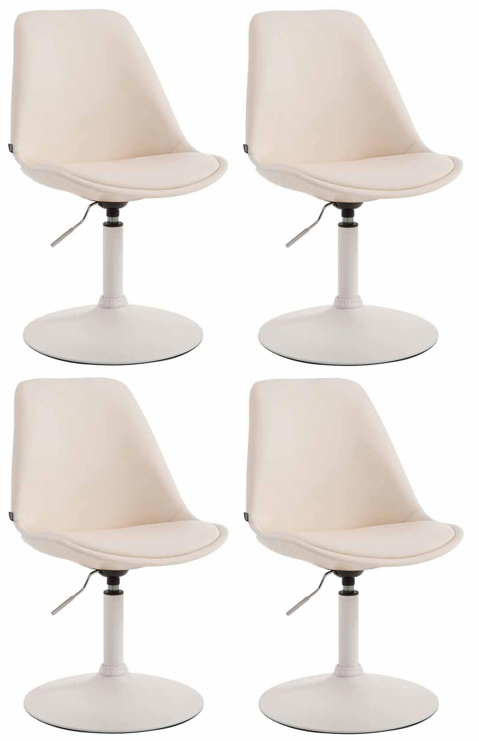 DREHSTUHL 4er Set Lederlook creme - Creme/Weiß, Textil/Metall (48/76/57cm) - CLP