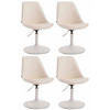 DREHSTUHL 4er Set Lederlook creme - Creme/Weiß, Textil/Metall (48/76/57cm) - CLP