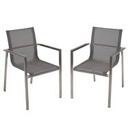 GARTENSTUHL 2er Set Gustav Stapelstuhl - Taupe, Kunststoff (58/90/60cm) - DELUKE