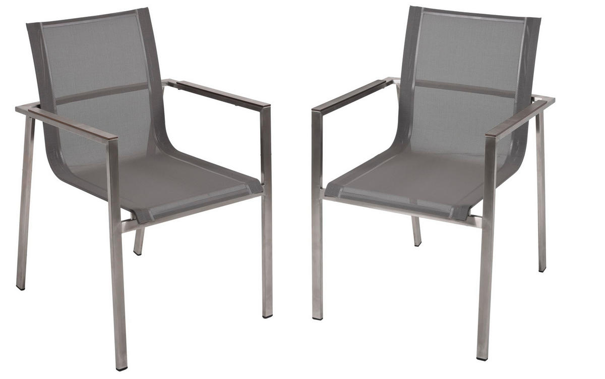 GARTENSTUHL 2er Set Gustav Stapelstuhl - Taupe, Kunststoff (58/90/60cm) - DELUKE