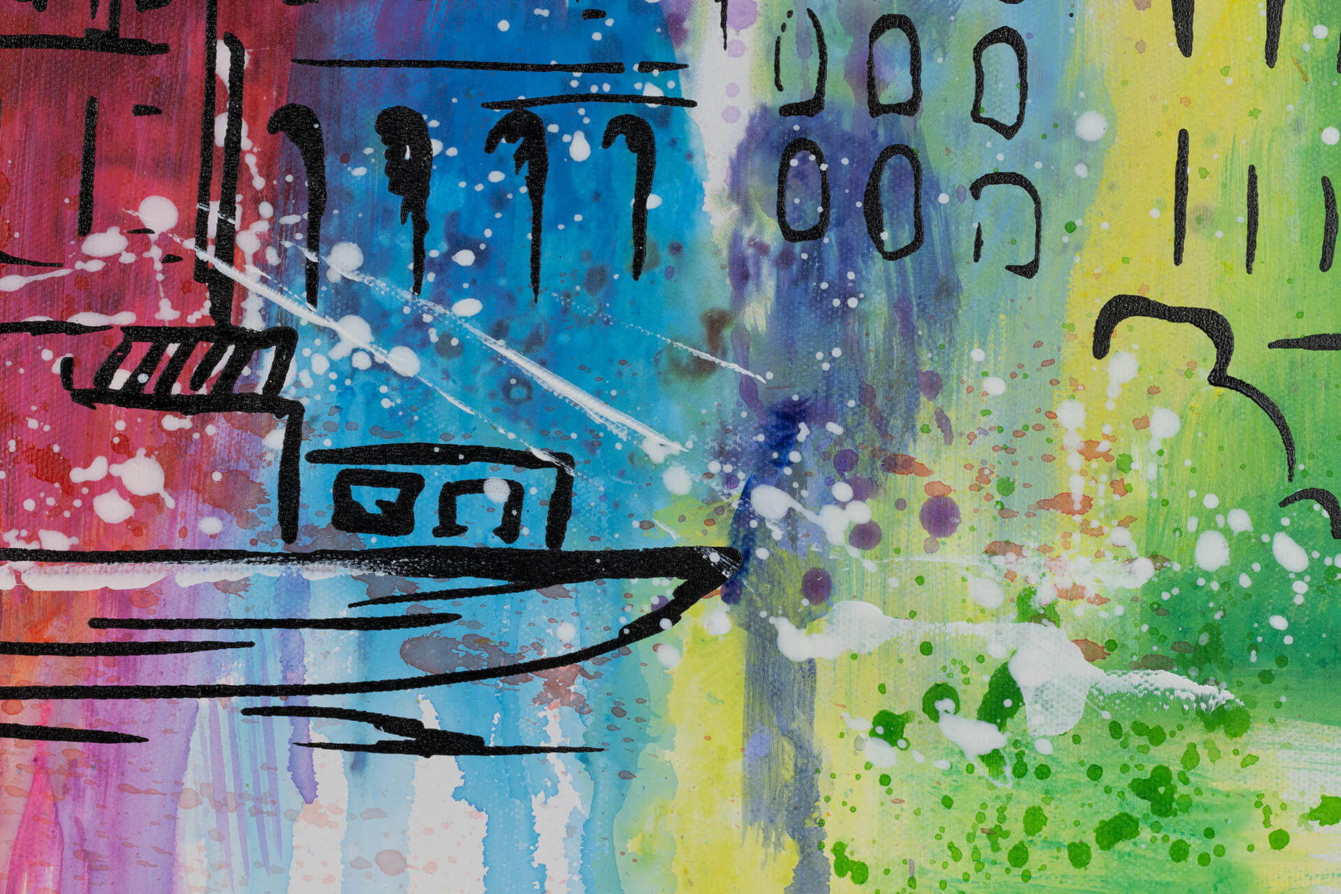 ACRYLBILD HANDGEMALT 120/60 cm - Multicolor/Grau, Holz/Textil (1.7/60cm) - KUNSTLOFT